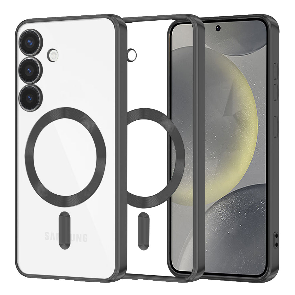 Husă transparentă Techsuit Luxury Crystal MagSafe Galaxy S24 – Negru – imagine 2