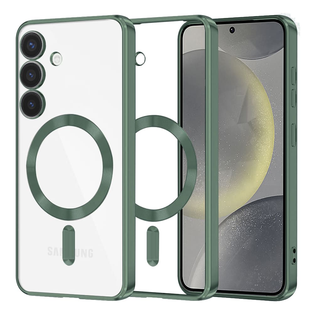 Husă transparentă Techsuit Luxury Crystal MagSafe Galaxy S24 – Verde închis – imagine 7