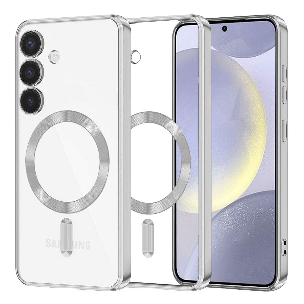 Husă transparentă Techsuit Luxury Crystal MagSafe Galaxy S24+ – Argintiu – imagine 2