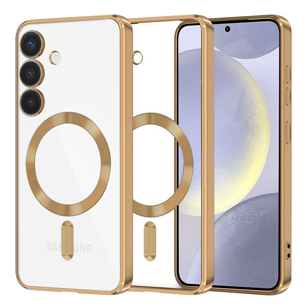 Husă transparentă Techsuit Luxury Crystal MagSafe Galaxy S24+ – Auriu – imagine 1