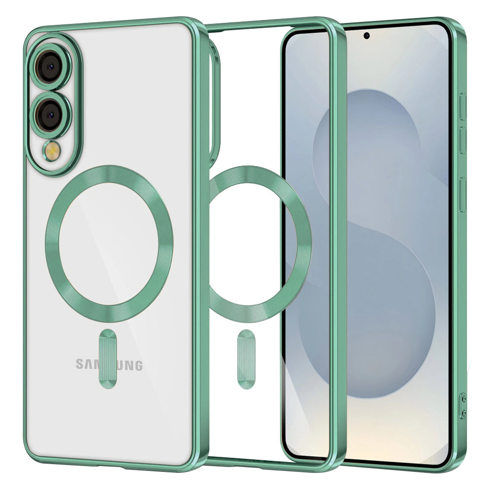 Husă transparentă Techsuit Luxury Crystal MagSafe Galaxy S25 Edge – Verde deschis – imagine 7