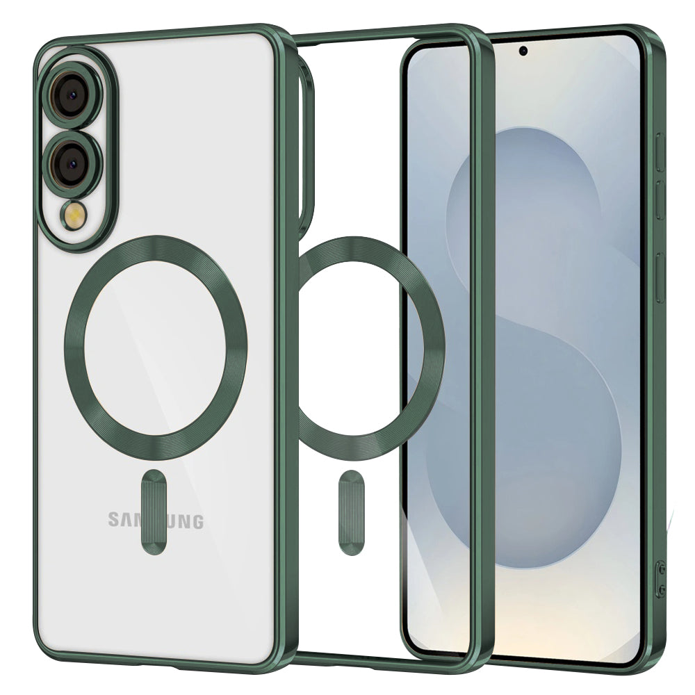 Husă transparentă Techsuit Luxury Crystal MagSafe Galaxy S25 Edge – Verde închis – imagine 11