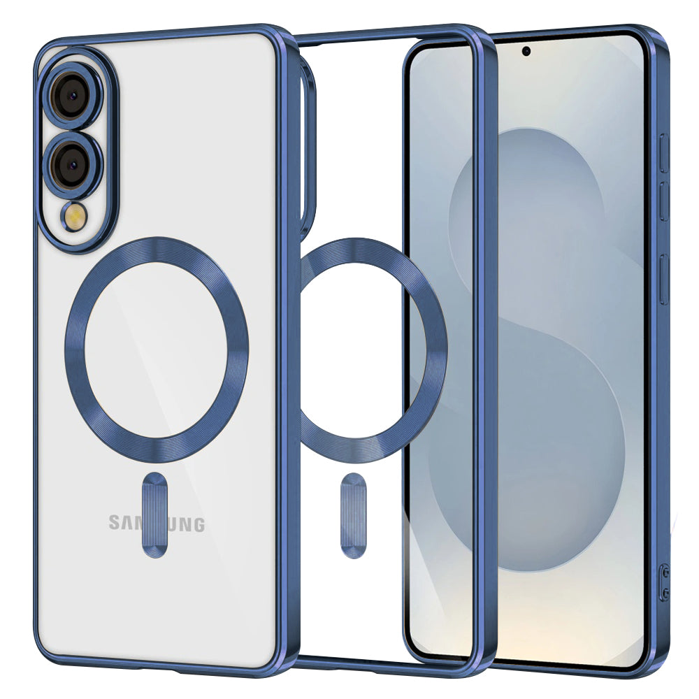 Husă transparentă Techsuit Luxury Crystal MagSafe Galaxy S25 Edge – Albastru închis – imagine 13
