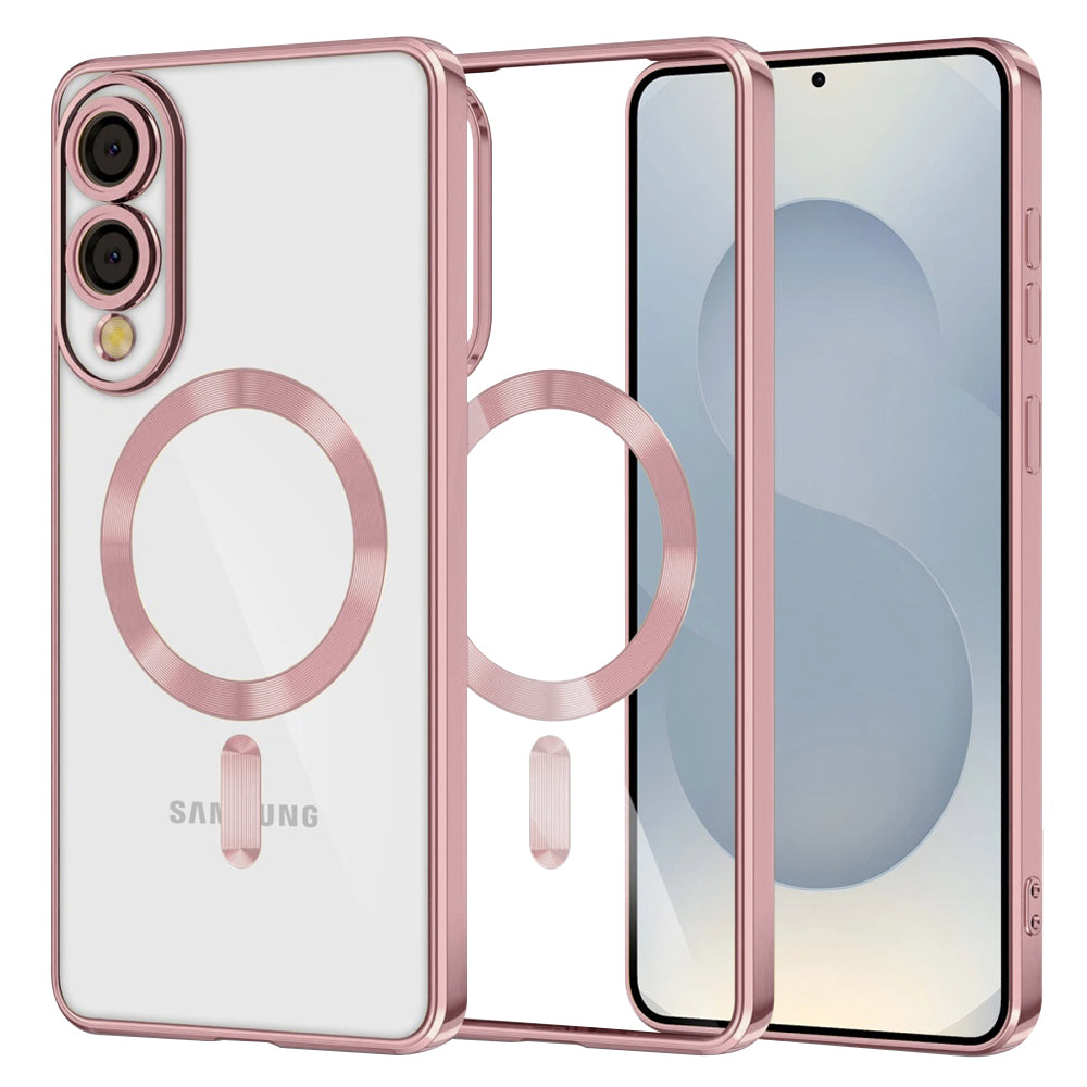 Husă transparentă Techsuit Luxury Crystal MagSafe Galaxy S25 Edge – Roz – imagine 5