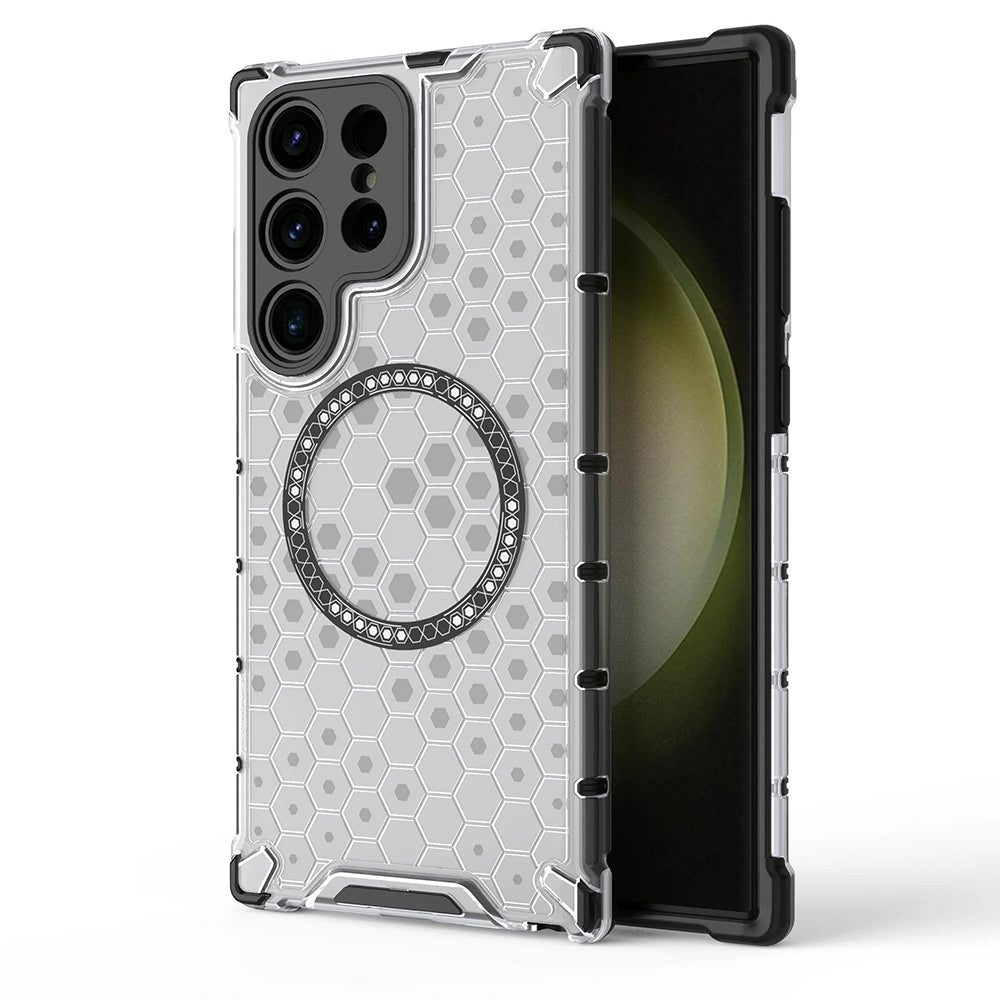 Husă Galaxy S24 Ultra Techsuit HoneyComb Shield MagSafe, alb – imagine 1