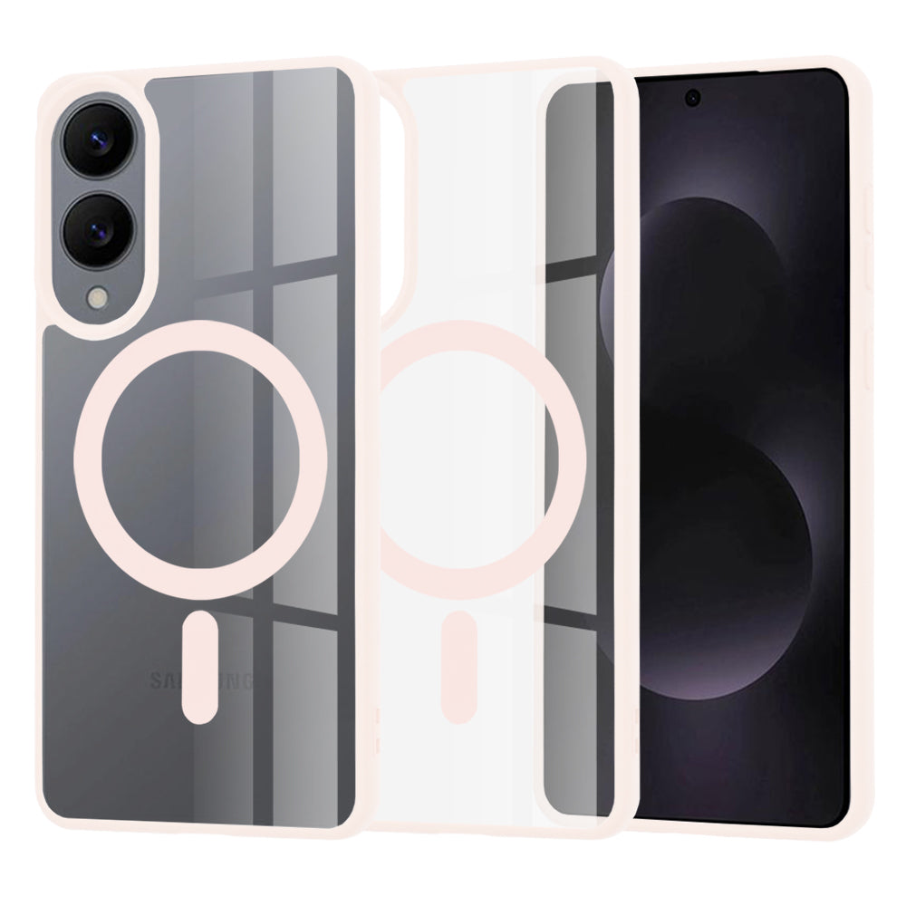 Husă transparentă Techsuit MagSafe Pro Galaxy S25 Edge – Roz nude – imagine 14