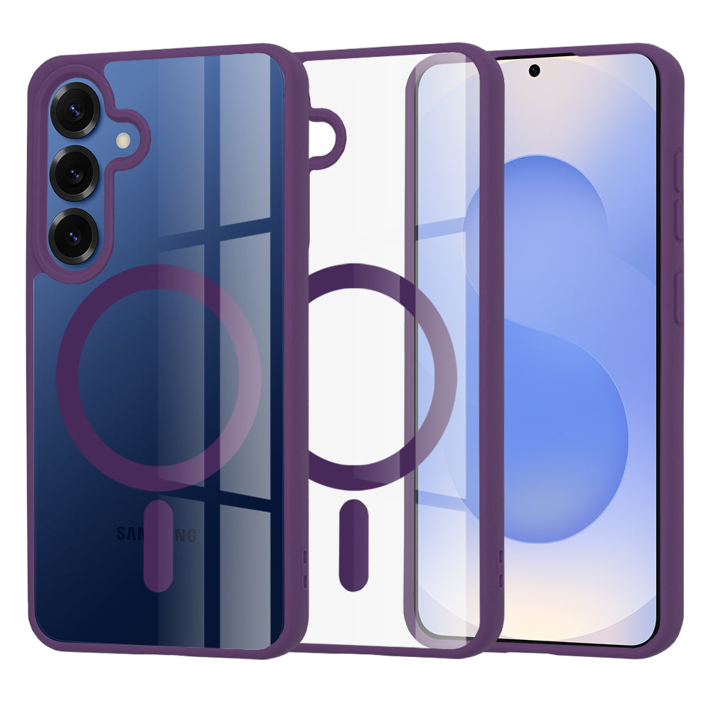 Husă transparentă Techsuit MagSafe Pro Galaxy S25 – Mov – imagine 1