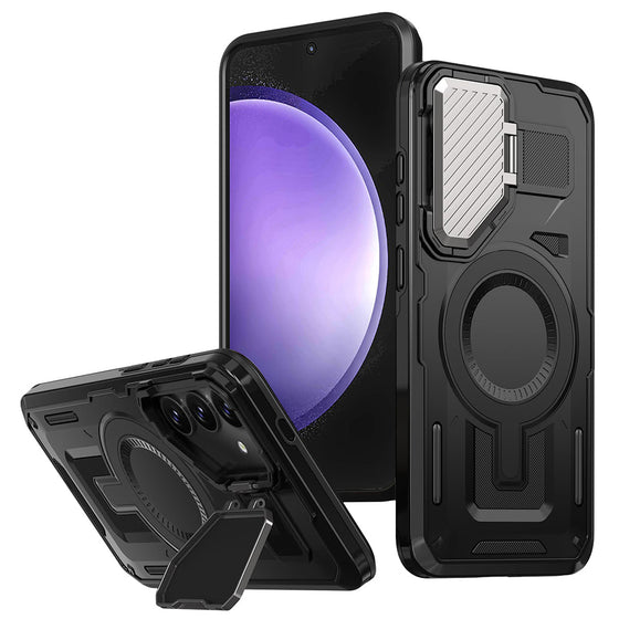 Husă Techsuit CamVault MagSafe cu stand pentru Samsung Galaxy S23 FE – negru