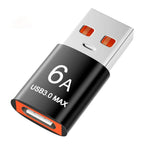 Adaptor USB la USB-C mamă, 6A, 5 Gbps, negru – Techsuit A5 – imagine 2