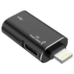 Adaptor OTG Lightning la USB și USB-C, negru – Techsuit A18 – imagine 2