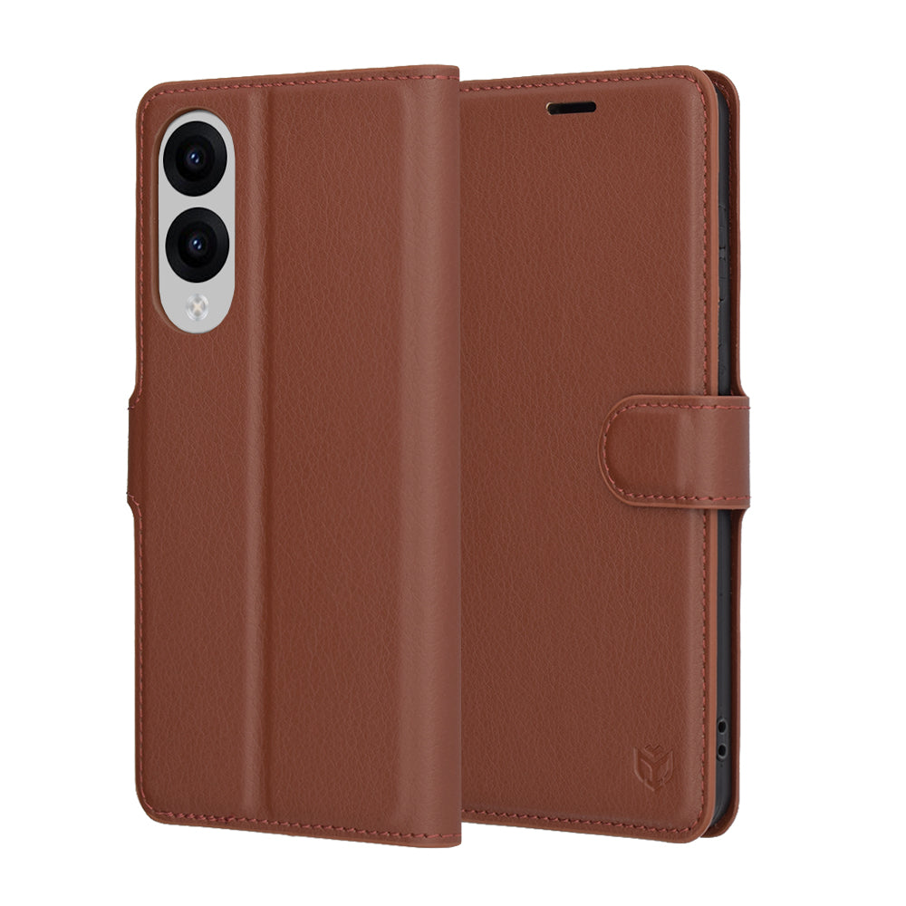 Husă portofel Techsuit Leather Folio Galaxy S25 Edge – Maro – imagine 1