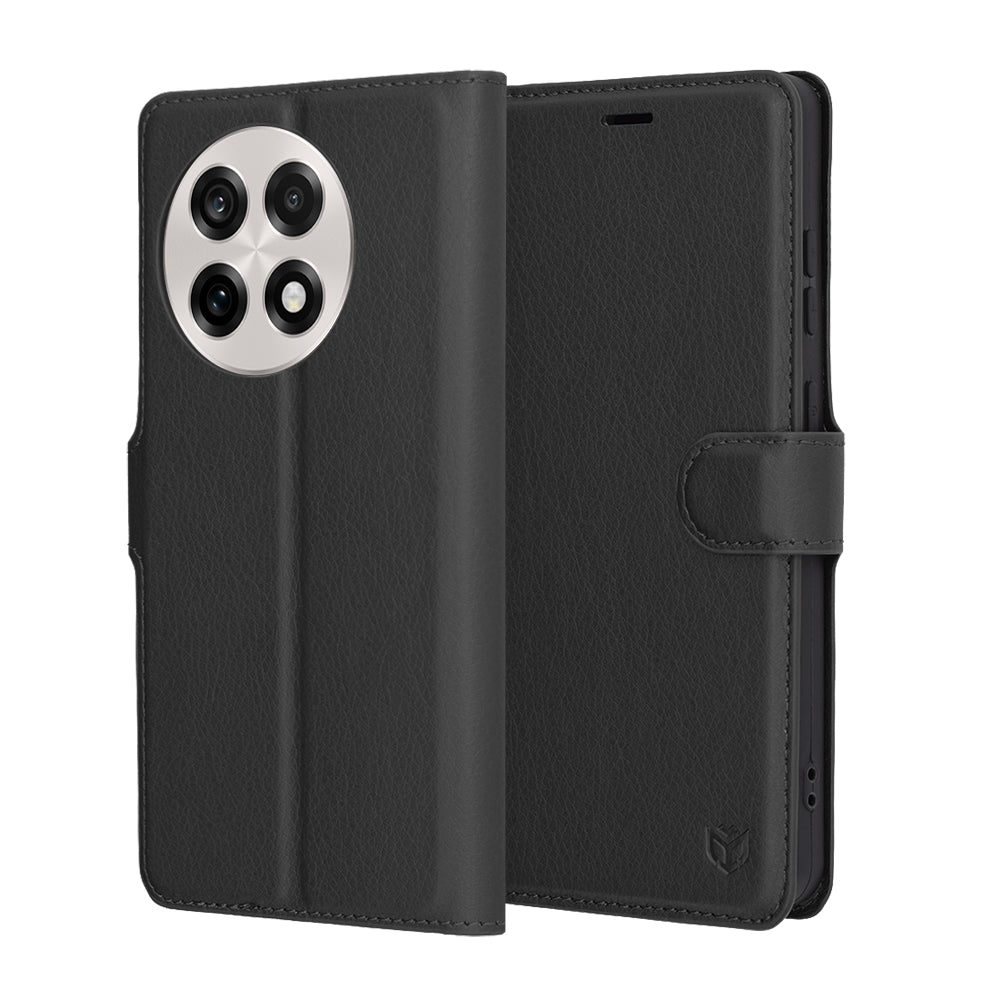 Husă OnePlus 13R tip portofel Techsuit Leather Folio, negru – imagine 1