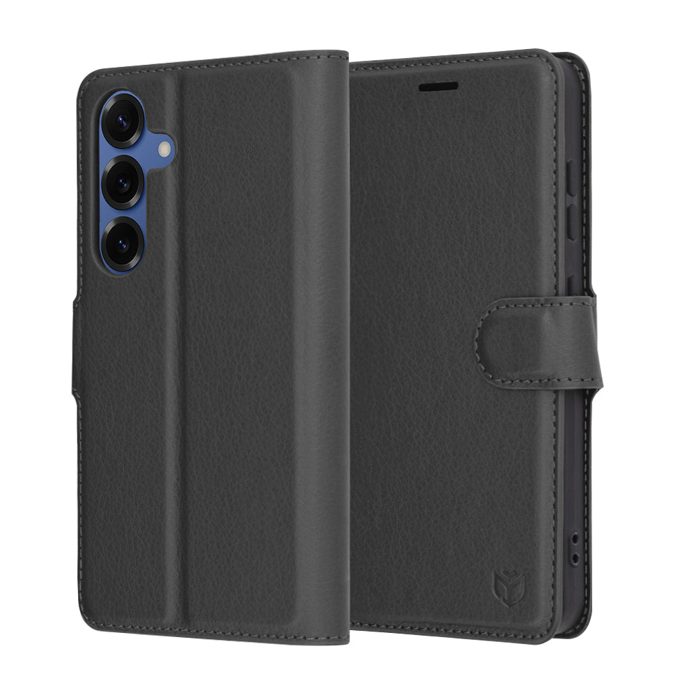 Husă portofel Techsuit Leather Folio Galaxy S25 – Negru – imagine 7