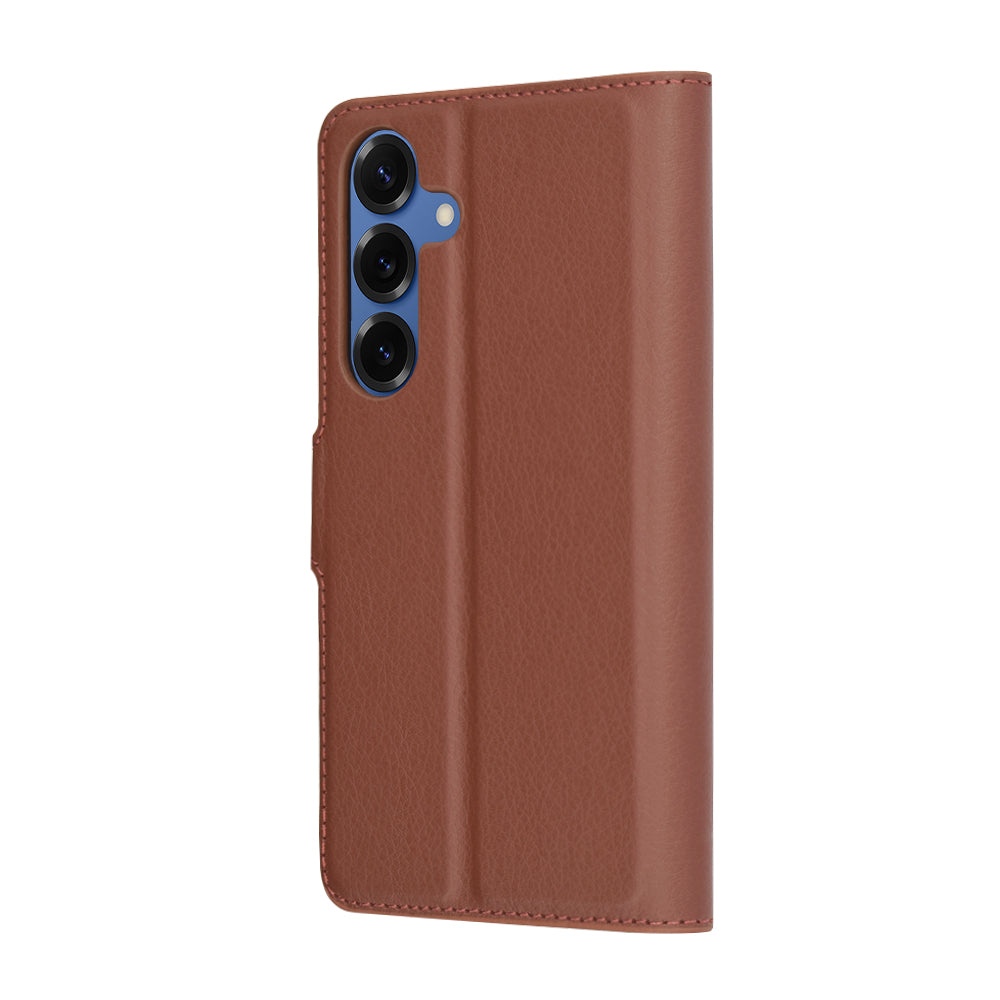 Husă portofel Techsuit Leather Folio Galaxy S25 – Maro – imagine 5