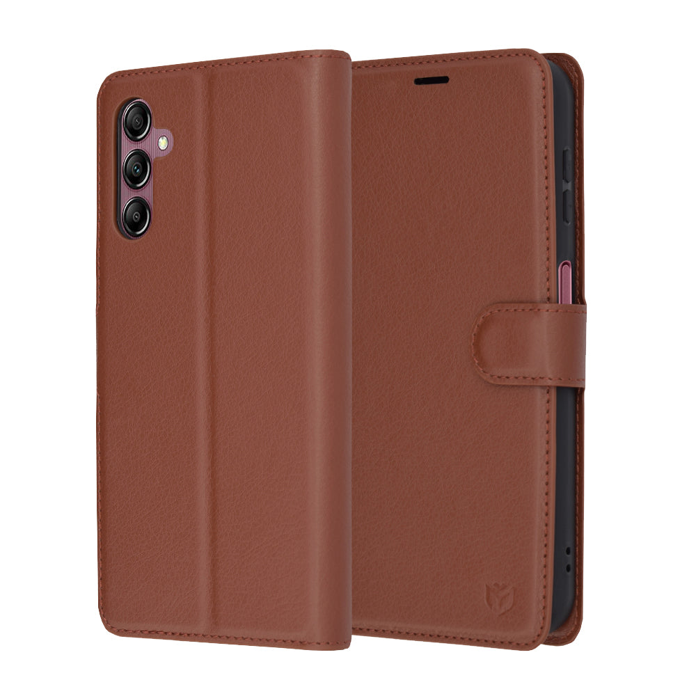 Husă portofel Techsuit Leather Folio Galaxy A14 / A14 5G – Maro – imagine 1