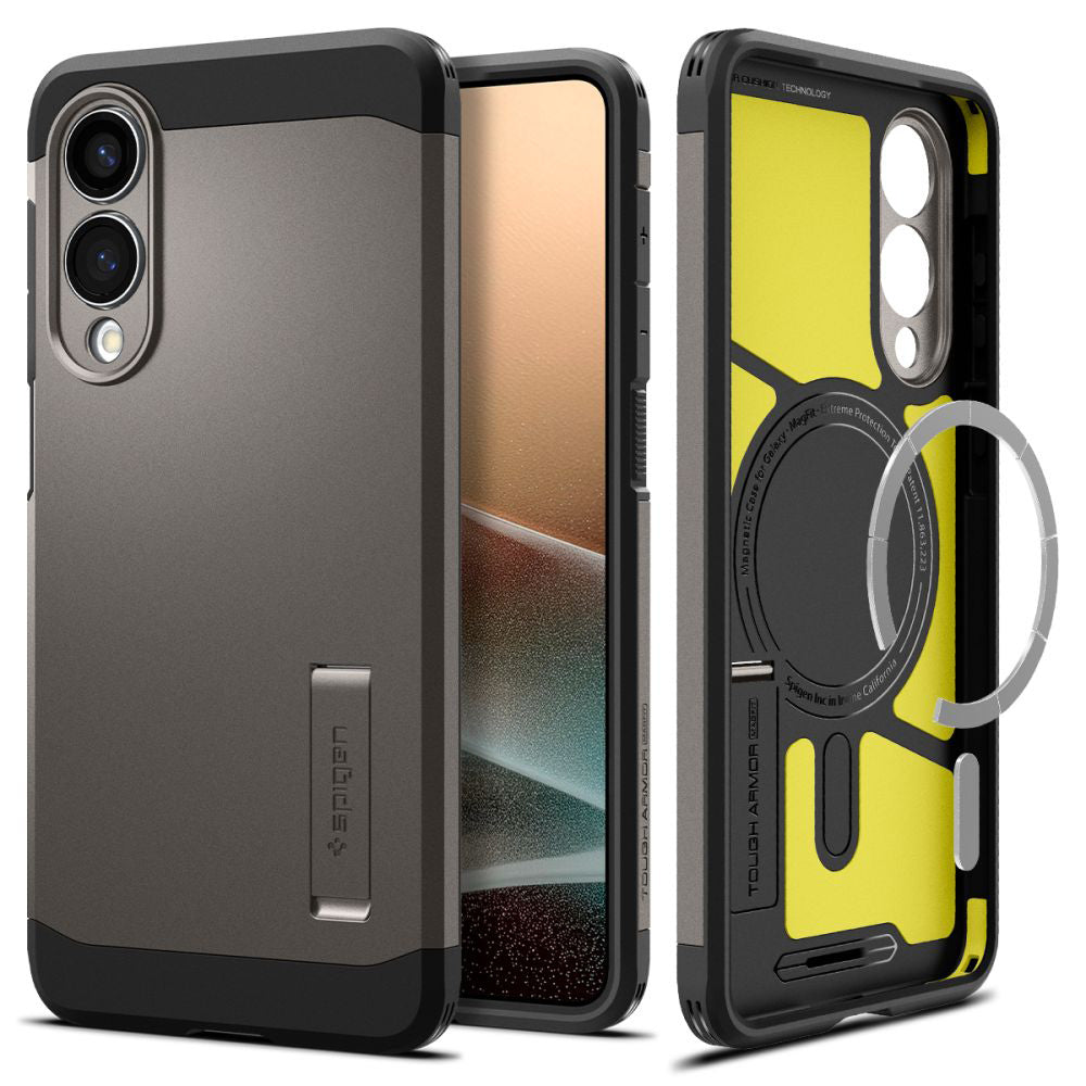 Husă Spigen Tough Armor MagSafe Galaxy S25 Edge – Gunmetal (gri metalic) – imagine 10