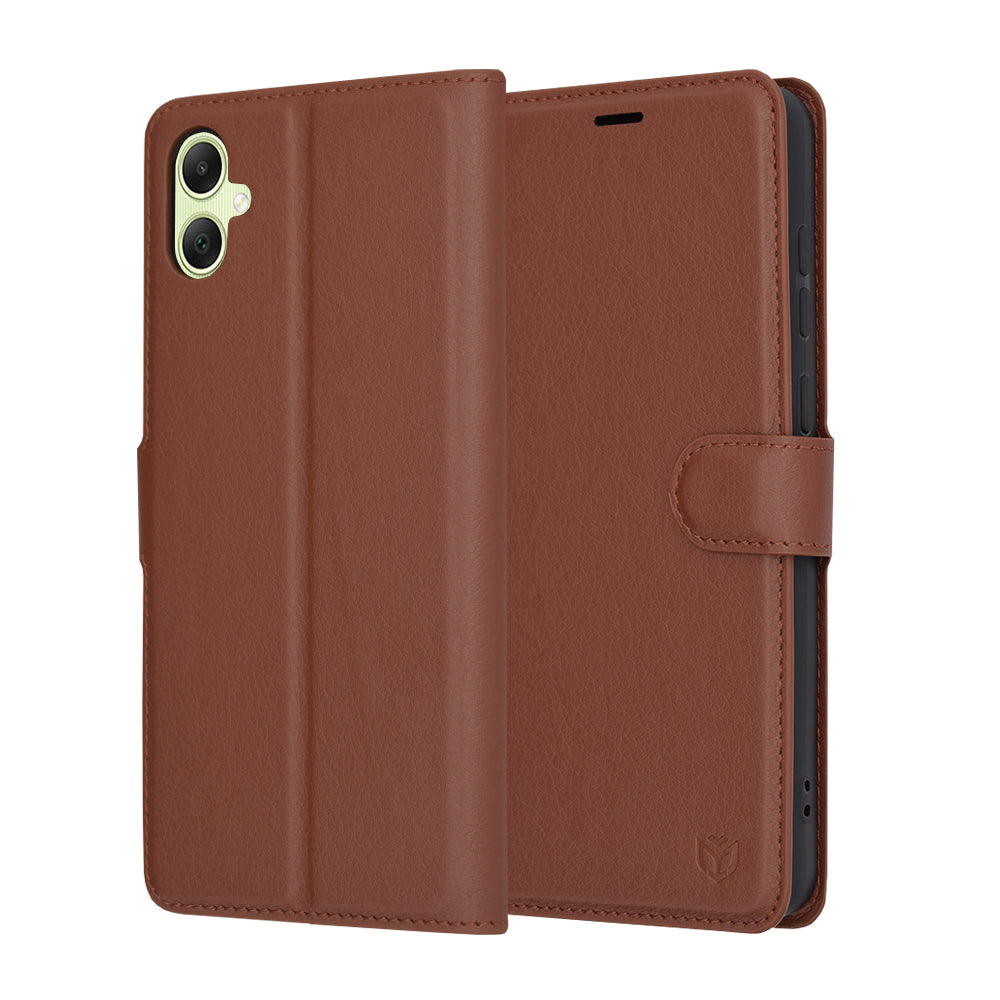 Husă portofel Techsuit Leather Folio Galaxy A05 – Maro – imagine 1