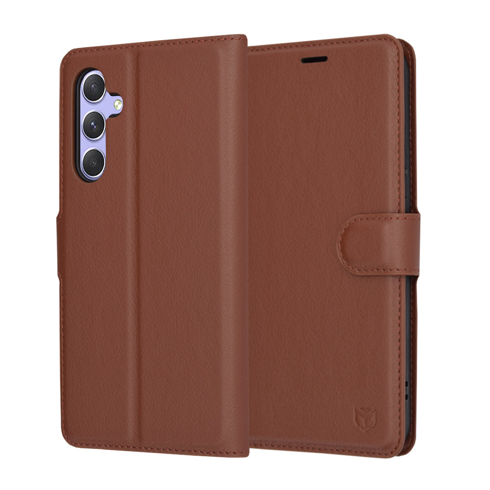 Husă portofel Techsuit Leather Folio Galaxy A54 5G – Maro – imagine 1