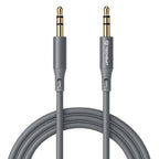 Cablu AUX jack 3,5 mm la jack 3,5 mm, 1 m, gri – Techsuit AC3 – imagine 1