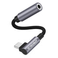 Adaptor audio USB-C la jack 3,5 mm, Hi-Fi, DAC, gri – Techsuit AC7 – imagine 1