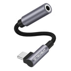 Adaptor audio USB-C la jack 3,5 mm, Hi-Fi, DAC, gri – Techsuit AC7 – imagine 1