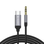 Adaptor audio USB-C la jack 3,5 mm, DAC, 0,5 m, gri – Techsuit AC11 – imagine 1