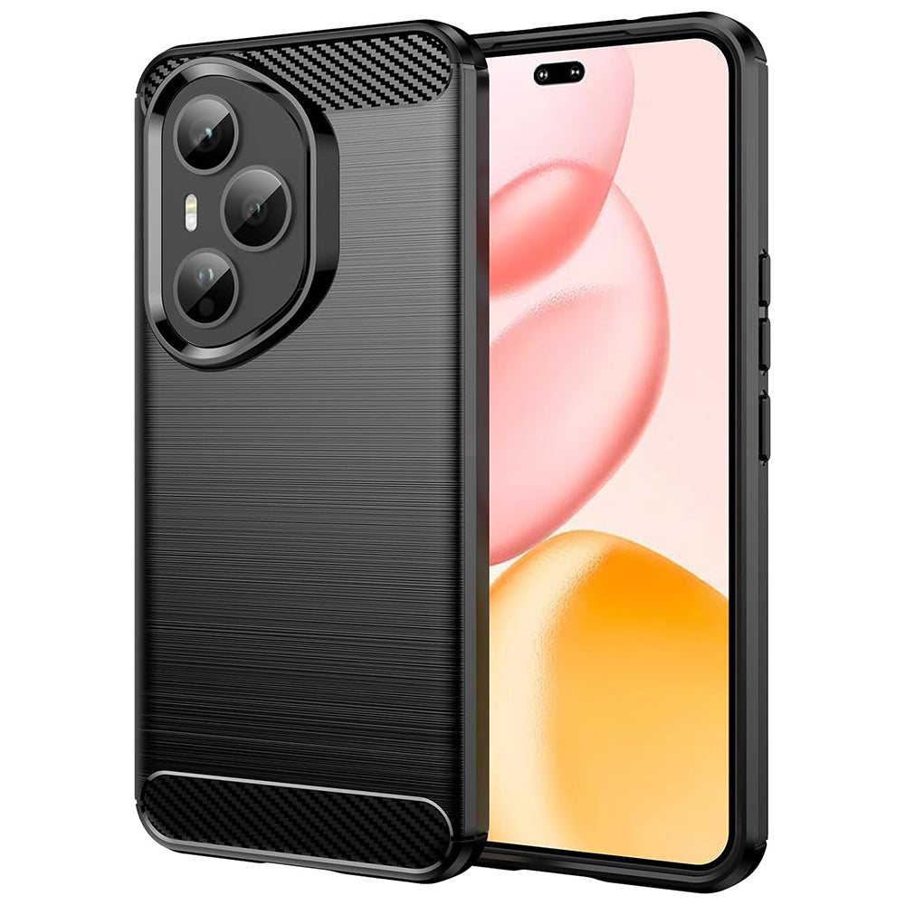 Husă Honor 400 Pro Techsuit Carbon Silicone, negru – imagine 1