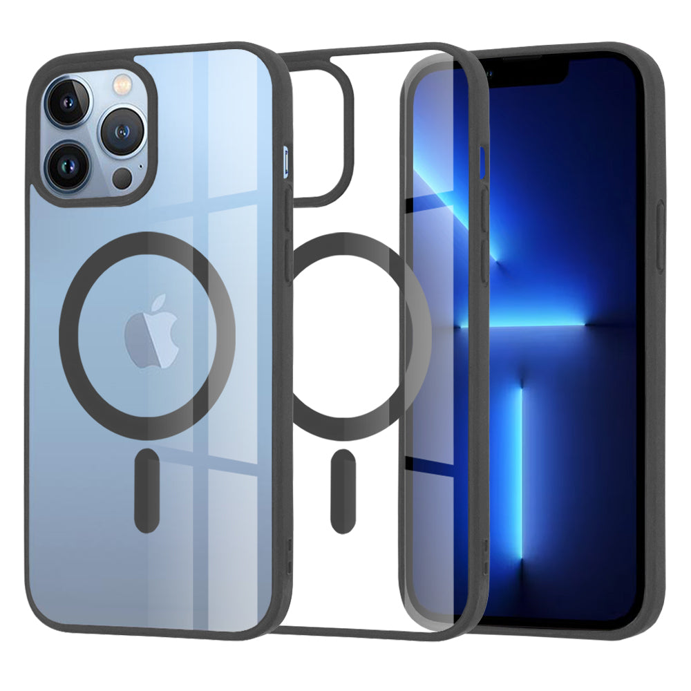 Husă transparentă Techsuit MagSafe Pro iPhone 13 Pro Max – Negru – imagine 1