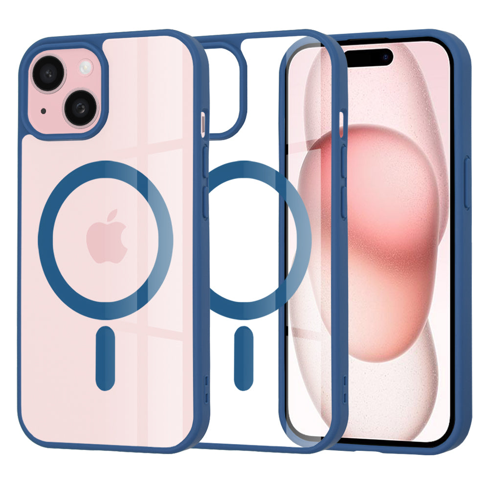 Husă transparentă Techsuit MagSafe Pro iPhone 15 – Albastru – imagine 1