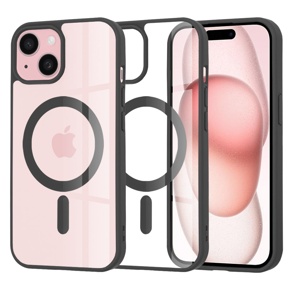 Husă transparentă Techsuit MagSafe Pro iPhone 15 – Negru – imagine 2