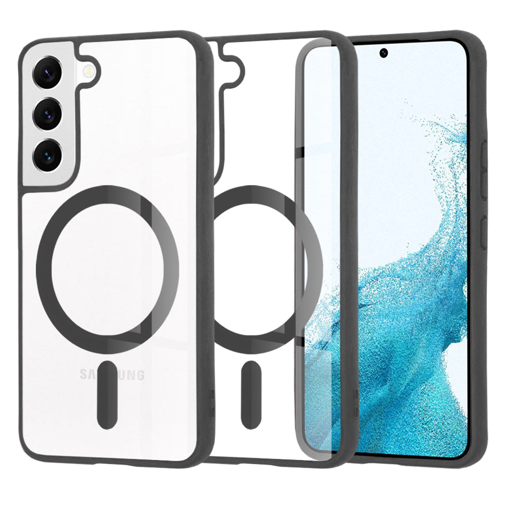 Husă transparentă Techsuit MagSafe Pro Galaxy S22 – Negru – imagine 1