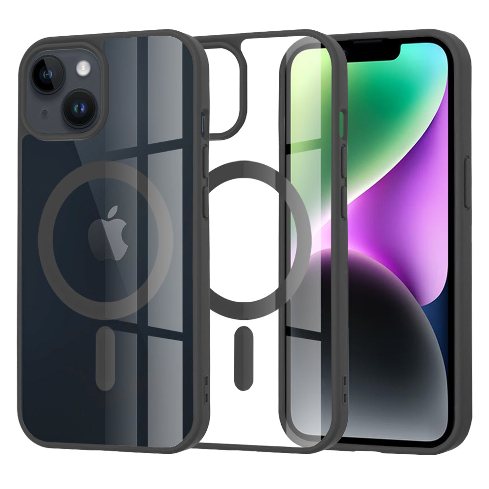 Husă transparentă Techsuit MagSafe Pro iPhone 14 – Negru – imagine 1