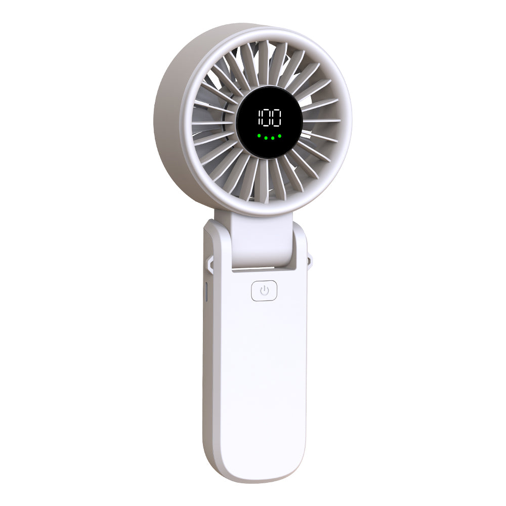 Mini ventilator de mână, 100 trepte, LED, USB-C, alb – Techsuit A10 – imagine 2