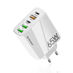 Încărcător priză 65W GaN, 5 porturi, USB-C 20W, alb – Techsuit CHC2 – imagine 2