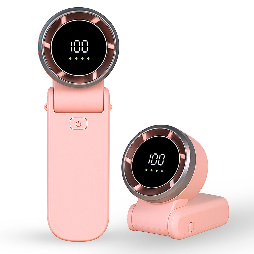 Mini ventilator turbo, 100 trepte, 5000 mAh, roz – Techsuit A9 – imagine 1