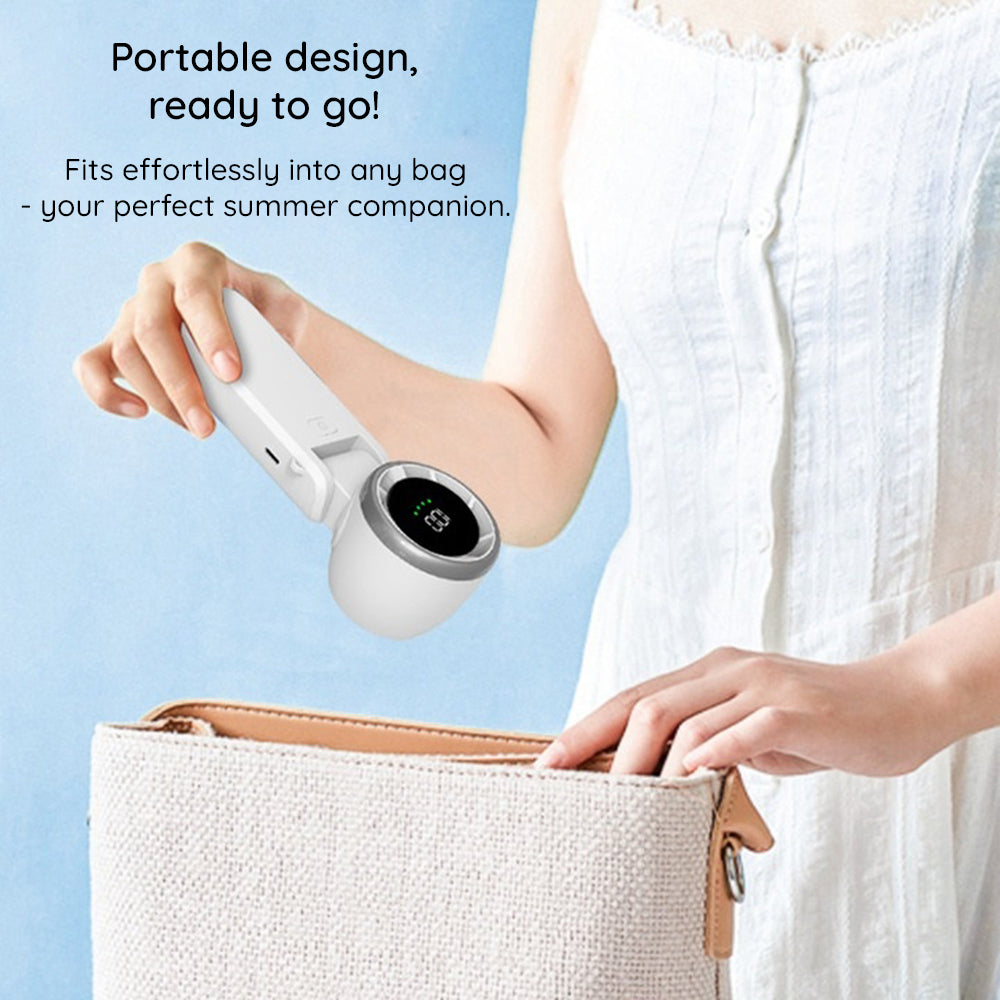 Mini ventilator turbo, 100 trepte, 5000 mAh, roz – Techsuit A9 – imagine 2