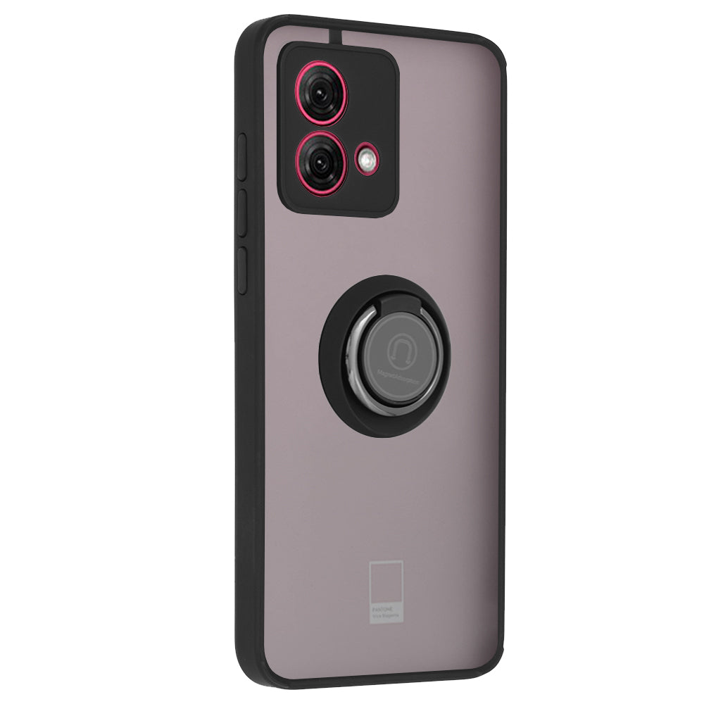 Husă Motorola Moto G84 Techsuit Glinth cu inel magnetic, negru – imagine 3