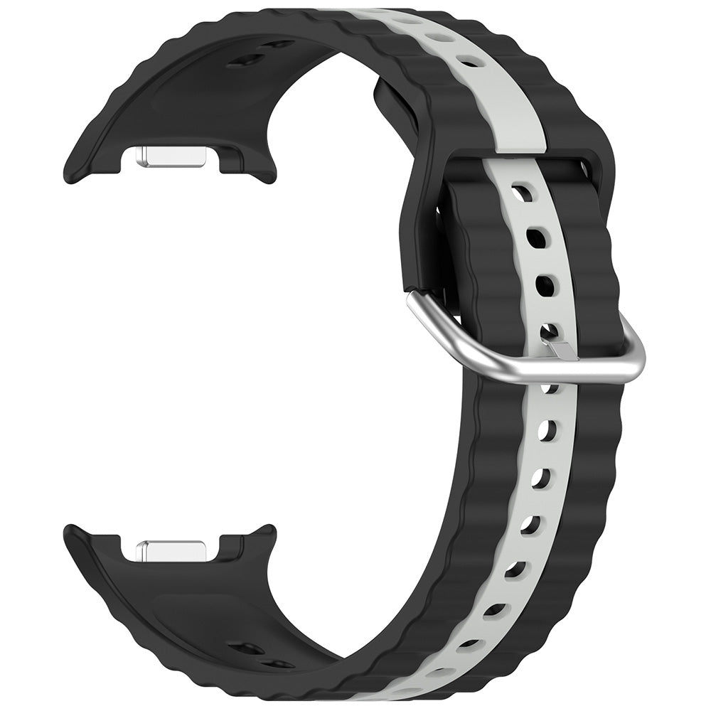 Curea Samsung Galaxy Watch8 40 mm Techsuit W078, silicon, negru/gri – imagine 2