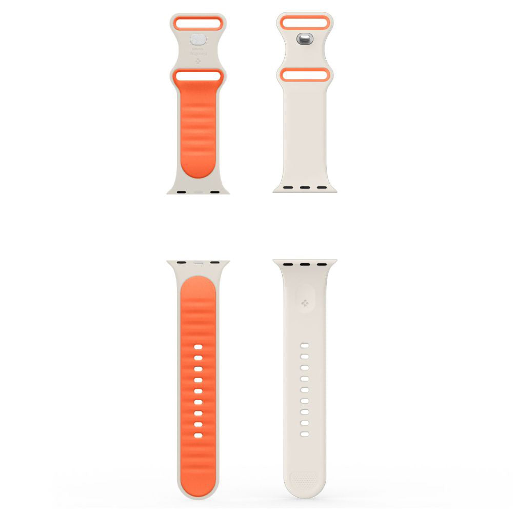 Curea din silicon Spigen Nano Pop Apple Watch 38 / 40 / 41 / 42 mm – Bej cu portocaliu – imagine 7