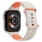 Curea din silicon Spigen Nano Pop Apple Watch 38 / 40 / 41 / 42 mm – Bej cu portocaliu – imagine 2