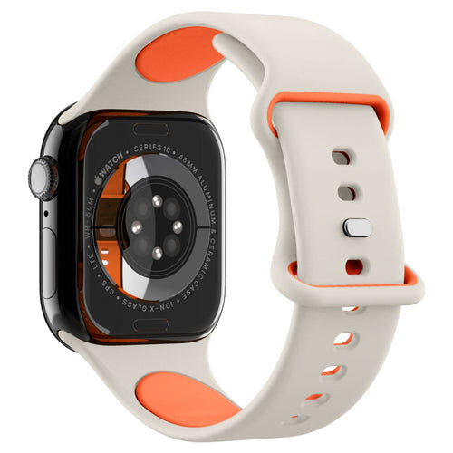 Curea din silicon Spigen Nano Pop Apple Watch 38 / 40 / 41 / 42 mm – Bej cu portocaliu – imagine 2
