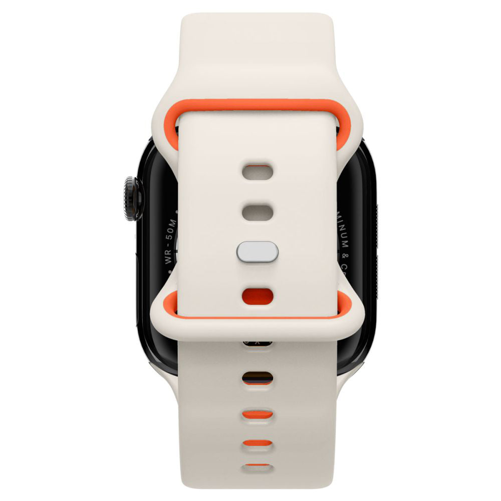 Curea din silicon Spigen Nano Pop Apple Watch 38 / 40 / 41 / 42 mm – Bej cu portocaliu – imagine 5