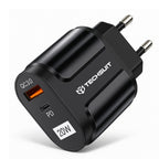 Încărcător priză 20W, USB-C și USB QC 3.0, negru – Techsuit CHPD038 – imagine 1