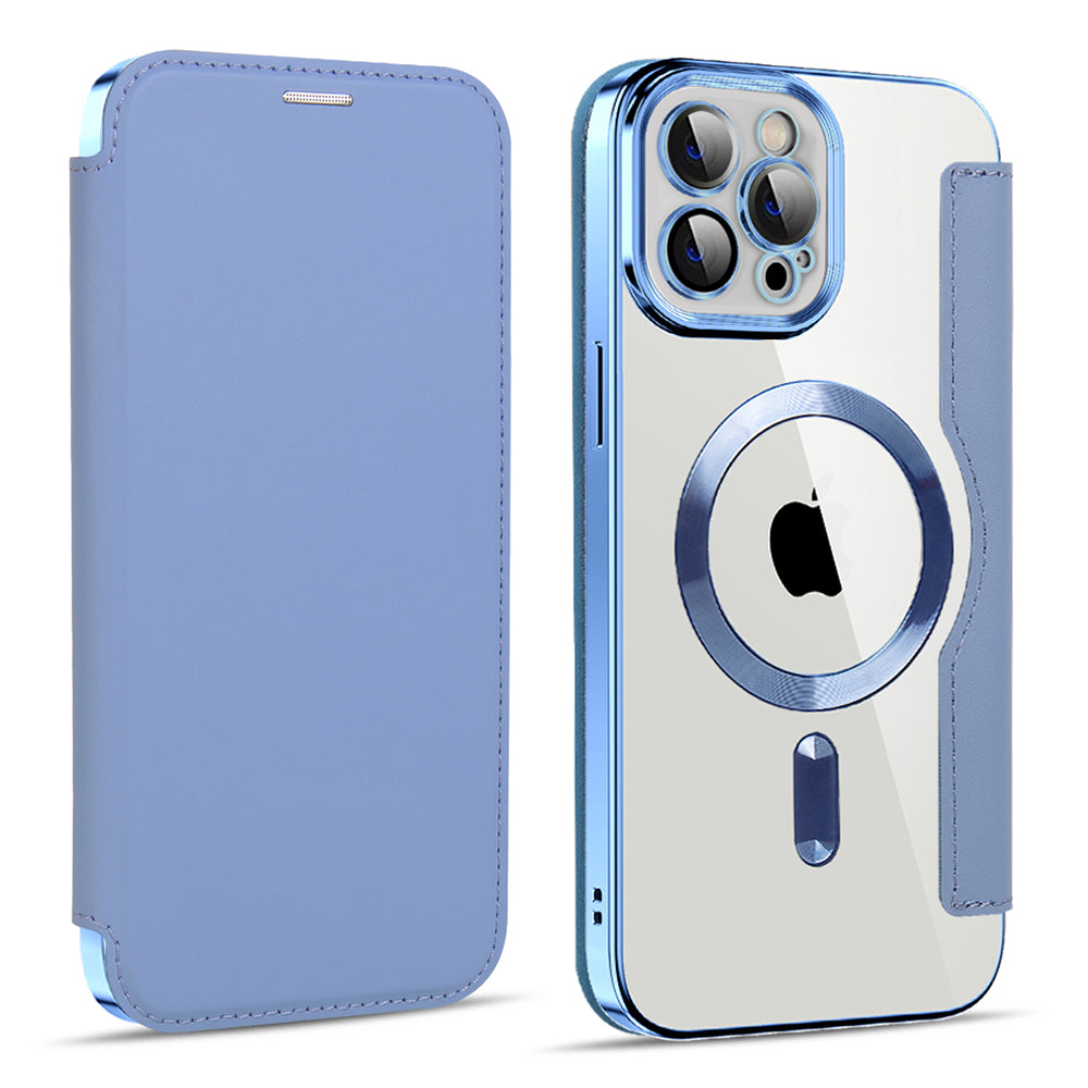 Husă flip Techsuit SmartMag Book iPhone 11 Pro Max – Albastru deschis – imagine 4