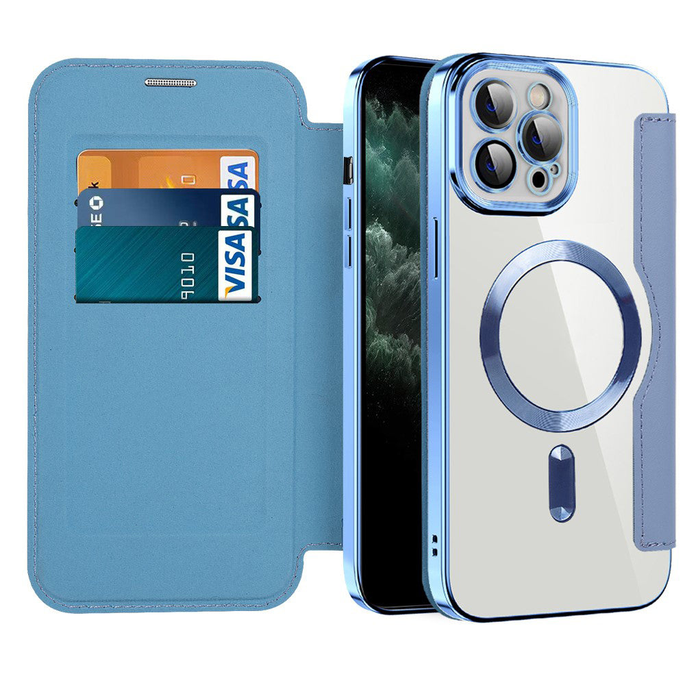 Husă flip Techsuit SmartMag Book iPhone 11 Pro Max – Albastru deschis – imagine 3