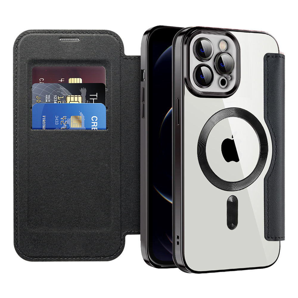 Husă flip Techsuit SmartMag Book iPhone 12 Pro Max – Negru – imagine 1