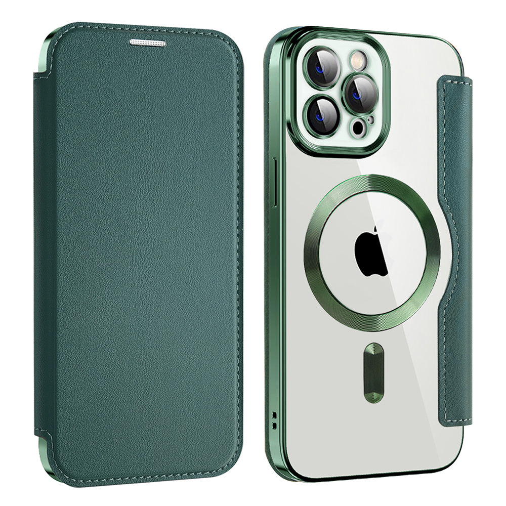 Husă flip Techsuit SmartMag Book iPhone 12 Pro Max – Verde – imagine 10