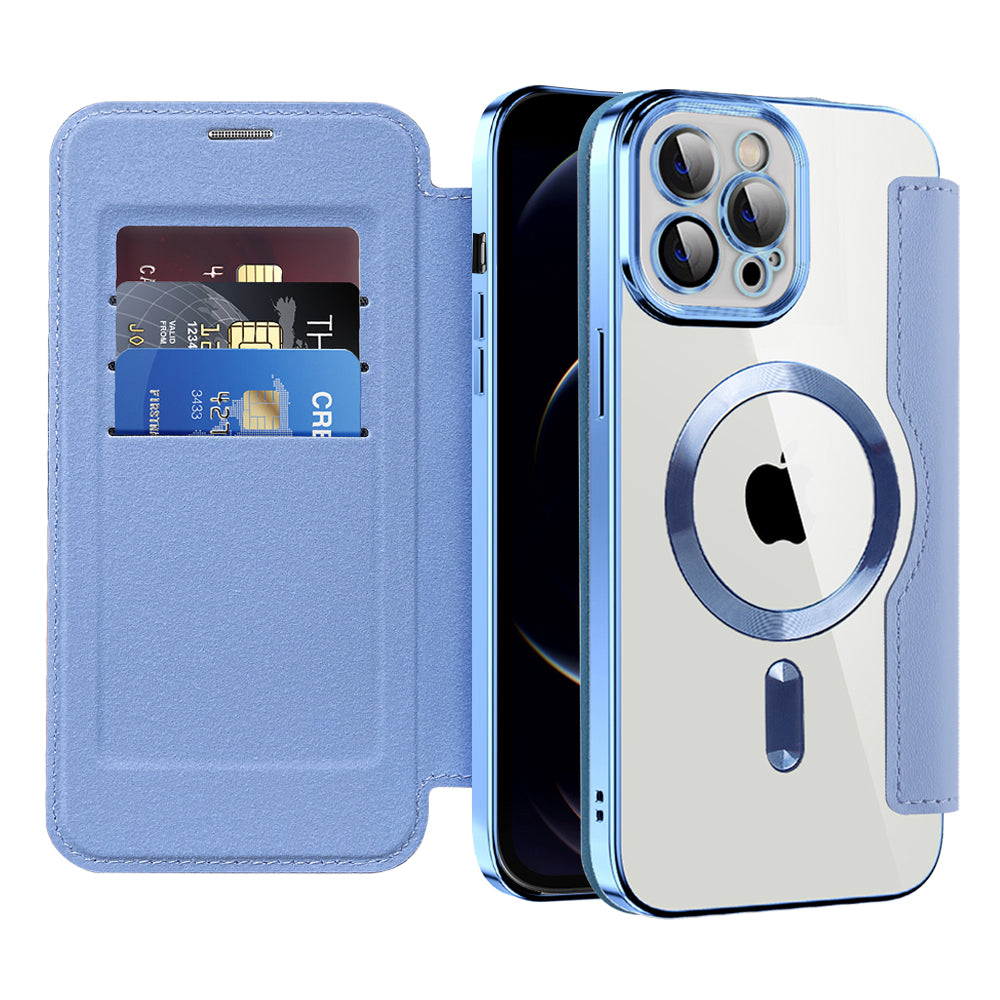 Husă flip Techsuit SmartMag Book iPhone 12 Pro Max – Albastru deschis – imagine 15