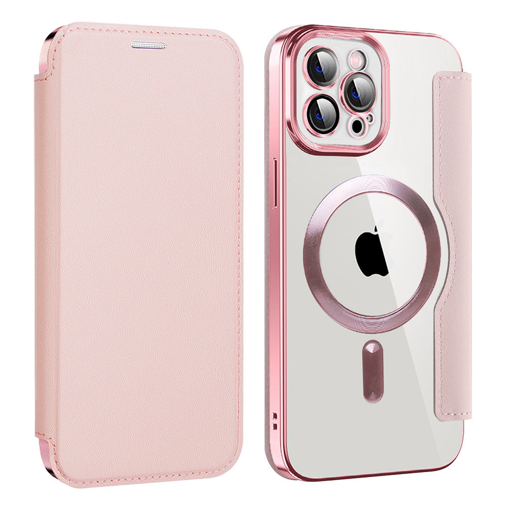 Husă flip Techsuit SmartMag Book iPhone 12 Pro – Roz – imagine 6
