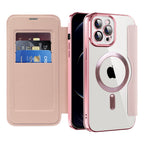Husă flip Techsuit SmartMag Book iPhone 12 Pro – Roz – imagine 5